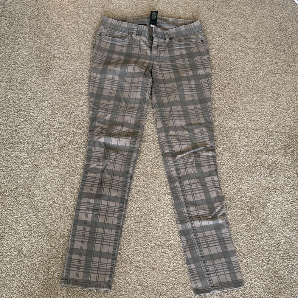 Plaid Women's Pants in Gray